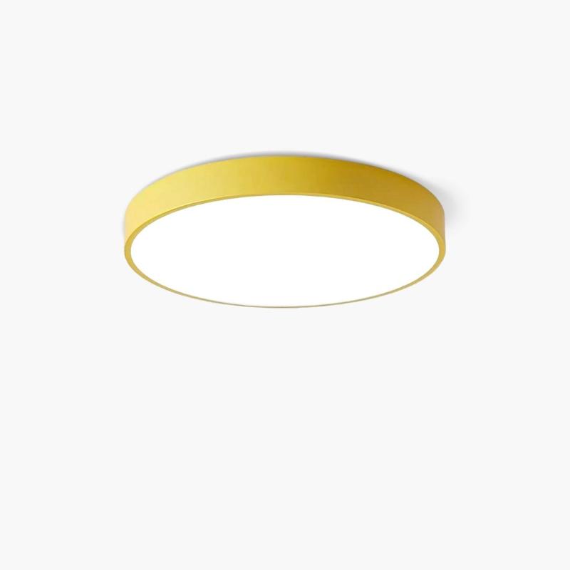 Luminária de Teto Plafon Circular Minimalista Luminária de Teto 06 Clareatte Amarelo 23 cm 