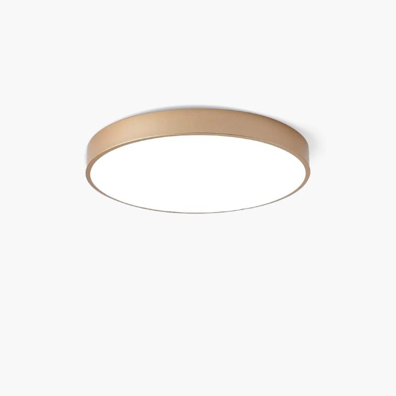 Luminária de Teto Plafon Circular Minimalista Luminária de Teto 06 Clareatte Dourado 23 cm 