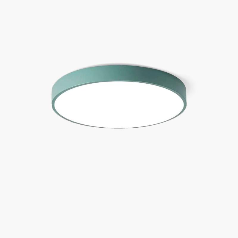 Luminária de Teto Plafon Circular Minimalista Luminária de Teto 06 Clareatte Verde 23 cm 