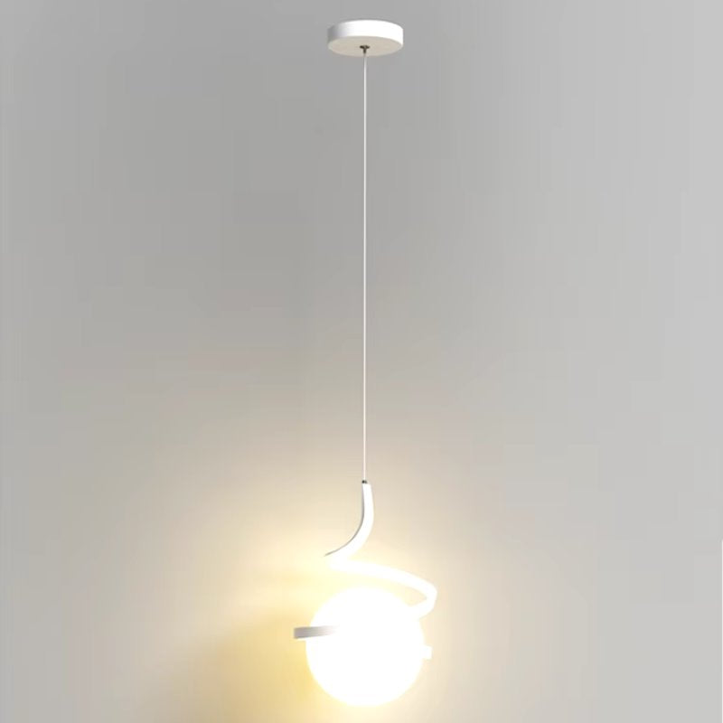 Luminária Pendente Globo Espiral Luminária Pendente 10 Clareatte Branco 