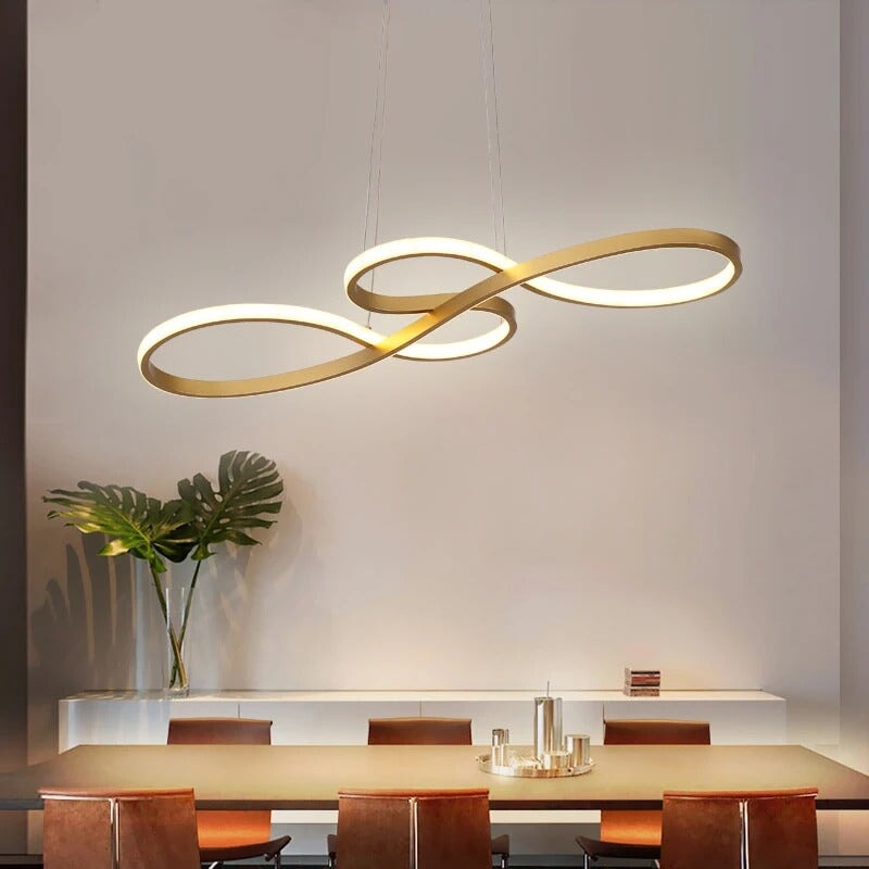 Lustre para Sala de Jantar Criativo LED Lustre para Sala de Jantar 01 Clareatte Dourado Luz fria 